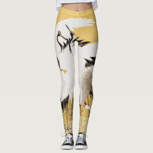 Japanische Flock Cranes Vintag Bird Rich Classic Leggings