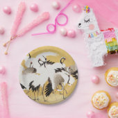 Japanische Flock Cranes Vintag Bird Rich Classic Pappteller (Party)