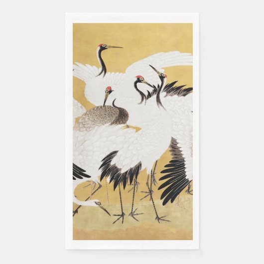 Japanische Flock Cranes Vintag Bird Rich Classic Serviette (Vorderseite)
