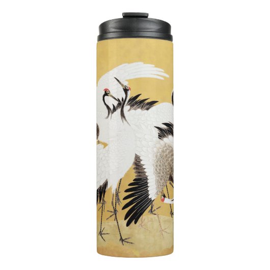 Japanische Flock Cranes Vintag Bird Rich Classic Thermosbecher (Vorderseite)