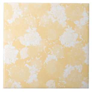 Japanische florale orangefarbene Muster. Fliese