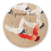 Japanische Flugkrane Keramikknauf (Vorderseite)