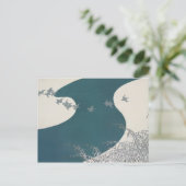 Japanische Flusslandschaft Traditionelle Vintage V Postkarte (Stehend Vorderseite)