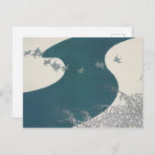 Japanische Flusslandschaft Traditionelle Vintage V Postkarte (Vorne/Hinten)