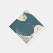 Japanische Flusslandschaft Traditionelle Vintage V Serviette (Ecke)