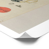 Japanische Frau am Meer (Farbholzblock-Druck) Poster (Ecke)