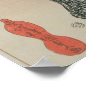 Japanische Frau am Meer (Farbholzblock-Druck) Poster (Ecke)