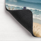 Japanische Frau am Strand Mousepad (Ecke)