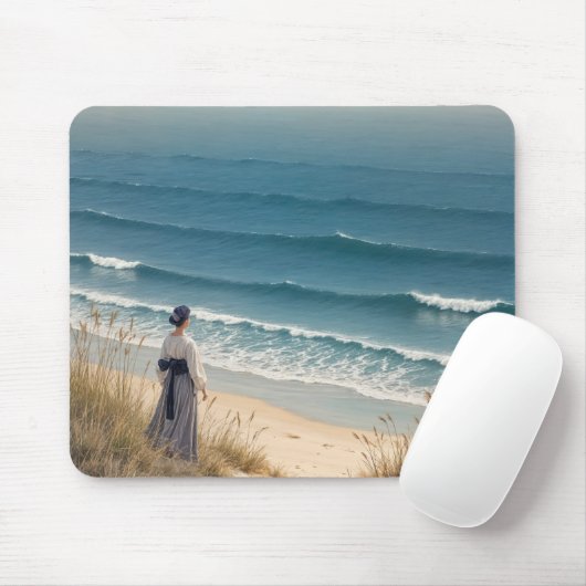 Japanische Frau am Strand Mousepad (Mit Mouse)