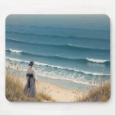 Japanische Frau am Strand Mousepad (Vorne)