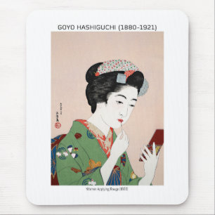Japanische Frau, die Rouge bewirbt - Goyō Hashiguc Mousepad