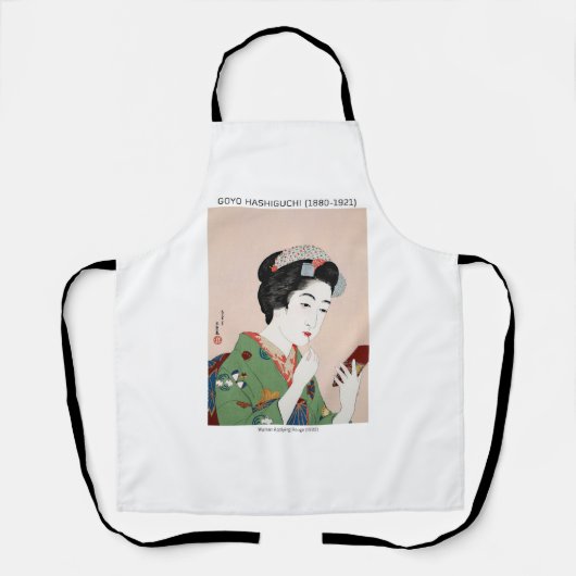 Japanische Frau, die Rouge bewirbt - Goyō Hashiguc Schürze (Vorderseite)