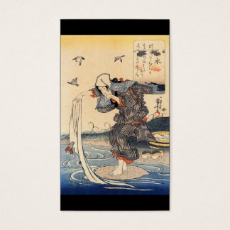 Japanische Frau, die Wäsche im Fluss c macht. 1800