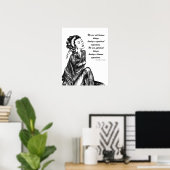 Japanische Frau geisha zeichne Stift und Tinte Poster (Heimbüro)