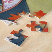 Japanische Frau im blauen Kimono Puzzle (Seite)