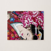 Japanische Frau im Kimono Puzzle (Horizontal)