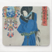 Japanische Frau im Schnee (Farbewoodblock Druck Mousepad (Vorne)