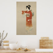 Japanische Frau in Kimono Poster (Küche)