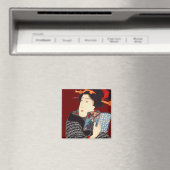 Japanische Frau Lesen 2 Magnet (In Situ (Geschirrspüler))