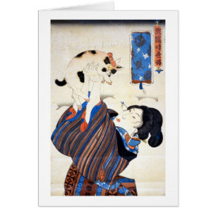Japanische Frau mit Katze, Utagawa Kuniyoshi