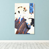 Japanische Frau mit Katze, Utagawa Kuniyoshi Leinwanddruck (Insitu (Holzboden))