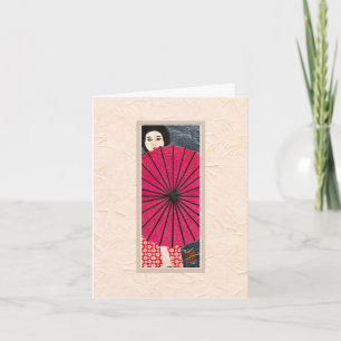 Japanische Frau mit Parasol BLANK Note Card Feiertagskarte