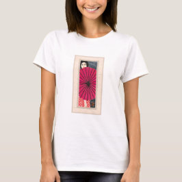 Japanische Frau mit Parasol T-Shirt