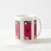 Japanische Frau mit Parasol-Tasse Kaffeetasse (VorderseiteRechts)