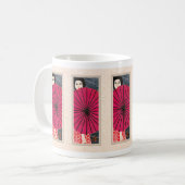 Japanische Frau mit Parasol-Tasse Kaffeetasse (Vorderseite Links)