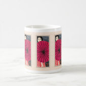 Japanische Frau mit Parasol-Tasse Kaffeetasse (Mittel)
