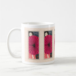 Japanische Frau mit Parasol-Tasse Kaffeetasse