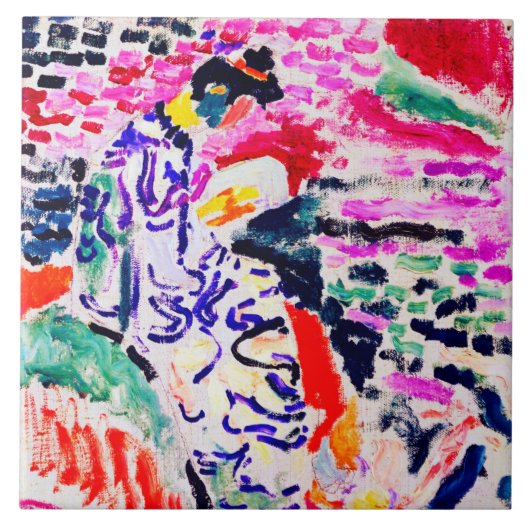 Japanische Frau neben dem Wasser, Matisse Fliese (Vorderseite)