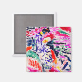 Japanische Frau neben dem Wasser, Matisse Magnet (Vorderseite/Rückseite)