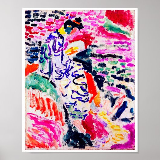 Japanische Frau neben dem Wasser, Matisse Poster (Vorne)