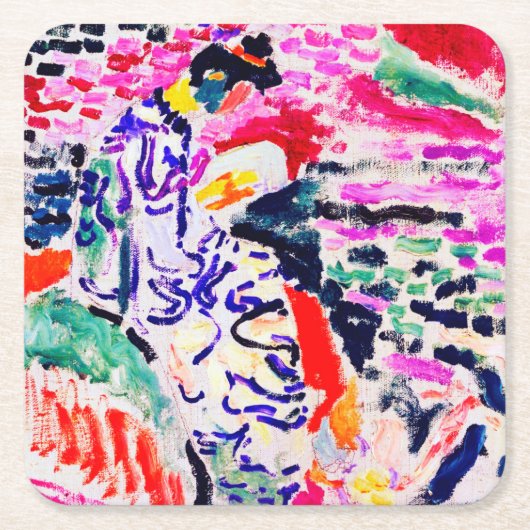 Japanische Frau neben dem Wasser, Matisse Rechteckiger Pappuntersetzer (Vorderseite)