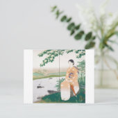 japanische Frau Postkarte (Stehend Vorderseite)