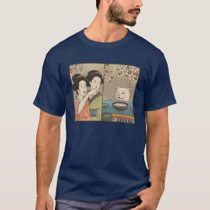 Japanische Frau schreit Katzen-Meme-Freunde Mädche T-Shirt