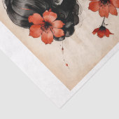 Japanische Frau Tinte auf Reispapier Seidenpapier (Detail)