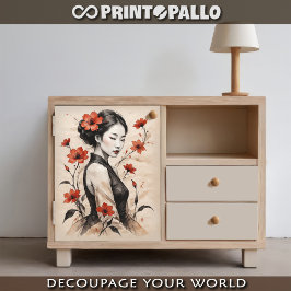 Japanische Frau Tinte auf Reispapier Seidenpapier