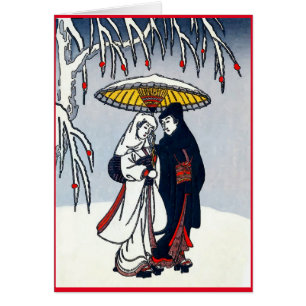 Japanische Frauen im Schnee