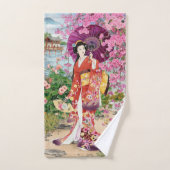 Japanische Frauen in Kimono Badhandtuch Set (Handtuch)