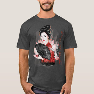 Japanische Frauen mit Fan Sensu Cherry Blossom Jap T-Shirt