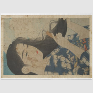 Japanische Frauen rauschen Haar Ukiyo Art Nr. 7 Seidenpapier