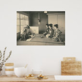 japanische Frauen sitzen auf einem Plakat auf dem  (Küche)