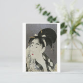Japanische Frauen wischen ihr Gesicht ab Postkarte (Stehend Vorderseite)