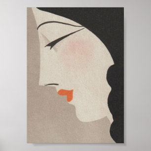 Japanische Frauenporträt-Vintage-Kunst Poster