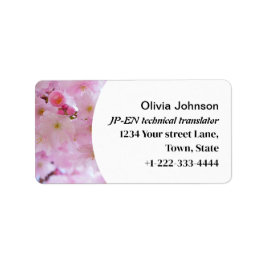 Japanische freiberufliche Übersetzerin Rosa Kirsch Adressaufkleber