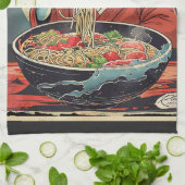 Japanische Frosch-Ramen Anime-Fans Geschirrtuch (Gefaltet)