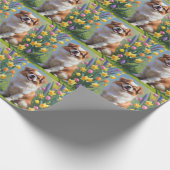 Japanische Frühlingsblumen für Hunde Geschenkpapier (Ecke)