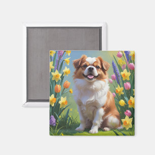Japanische Frühlingsblumen für Hunde Magnet